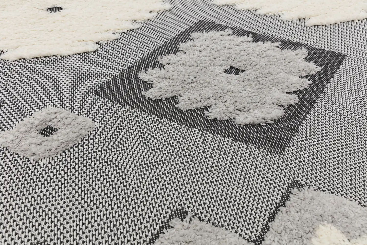 Monty MN01 Black Cream Tribal Rug - Image 2