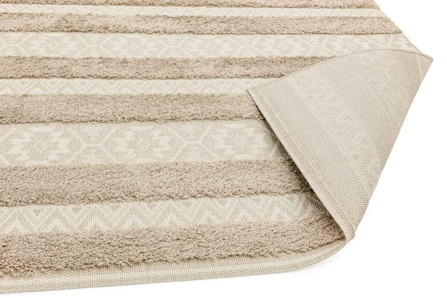Monty MN04 Natural Cream Stripe Rug - Image 4