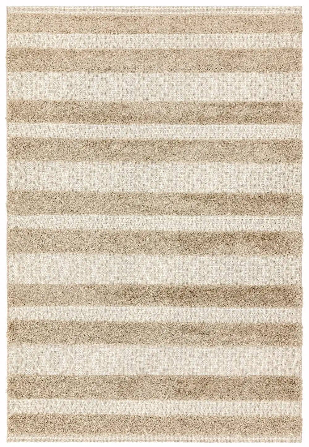 Monty MN04 Natural Cream Stripe Rug - Image 5