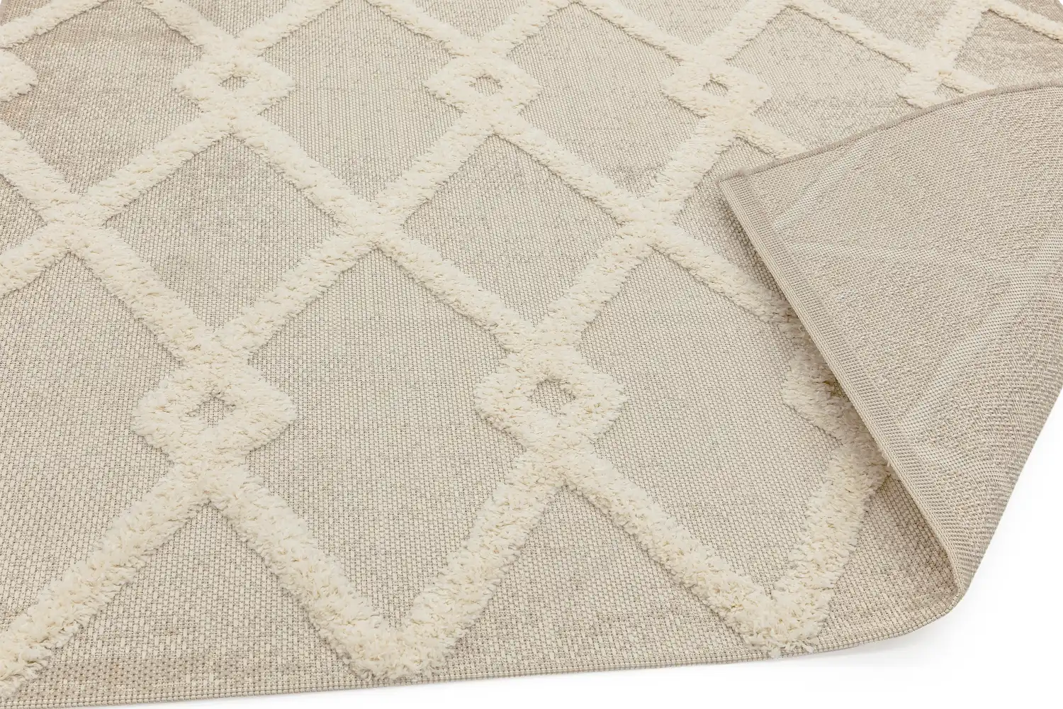 Monty MN07 Beige Cream Diamond Rug - Image 4