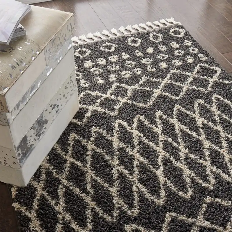 Moroccan Shag MRS02 Charcoal Rug - Image 3