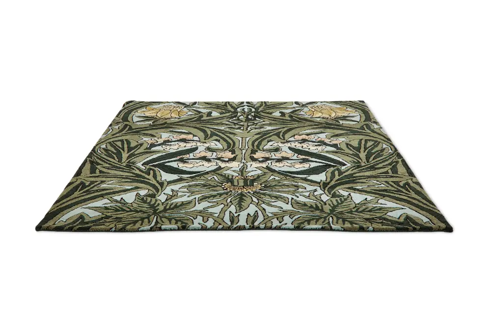 Morris & Co Bluebell Leafy Arbour Green 127607 Rug - Image 5