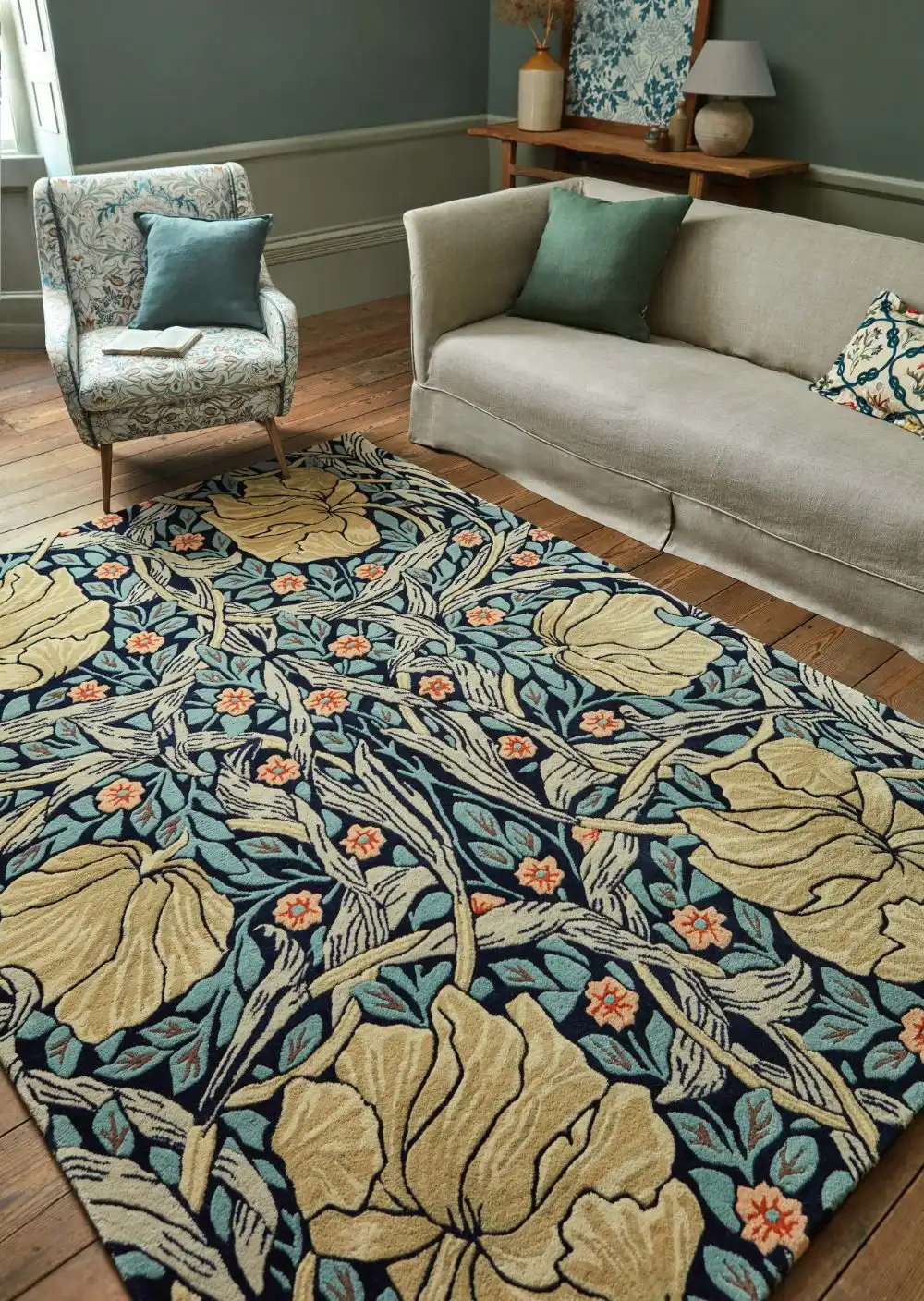 Morris & Co Pimpernel Indigo 028818 Rug - Image 2
