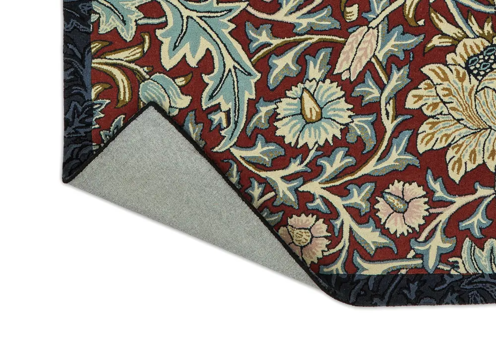 Morris & Co Trent Madder Red/Webbs Blue 127510 Rug - Image 7