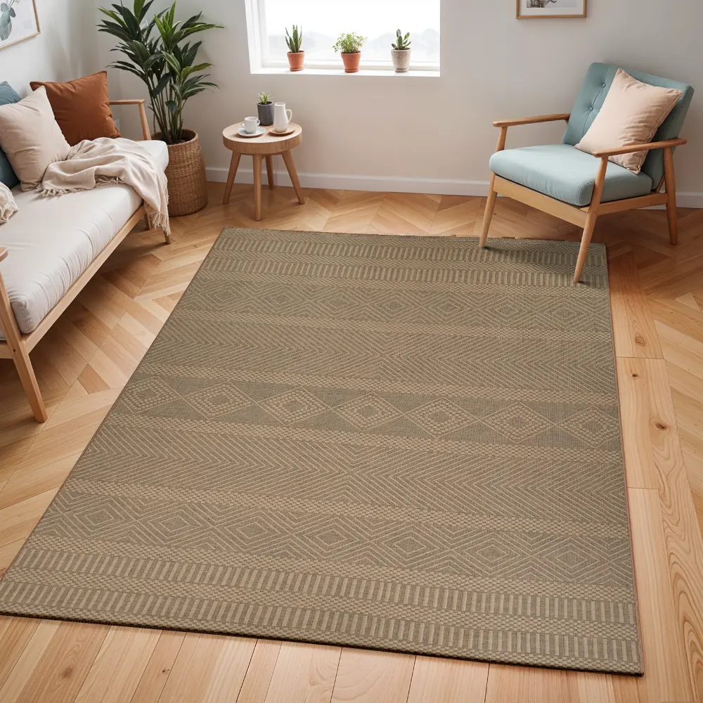 Mythri Cottage Tan Machine Washable Jute Rug