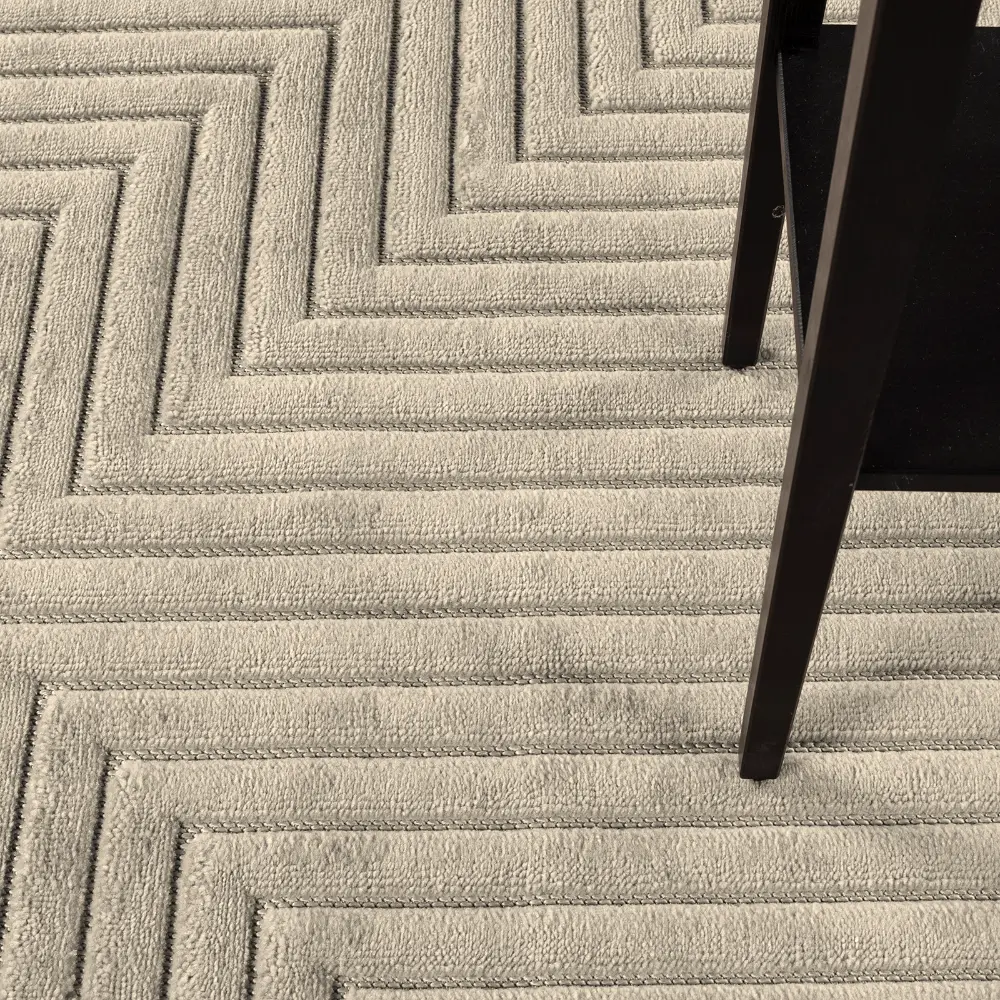 Naoko In- & Outdoor 3D High & Low Pile Textured Beige Rug - Image 2