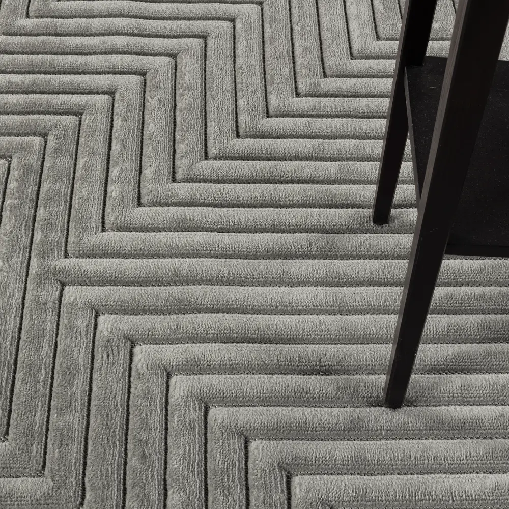 Naoko In- & Outdoor 3D High & Low Pile Textured Grey Rug - Image 3