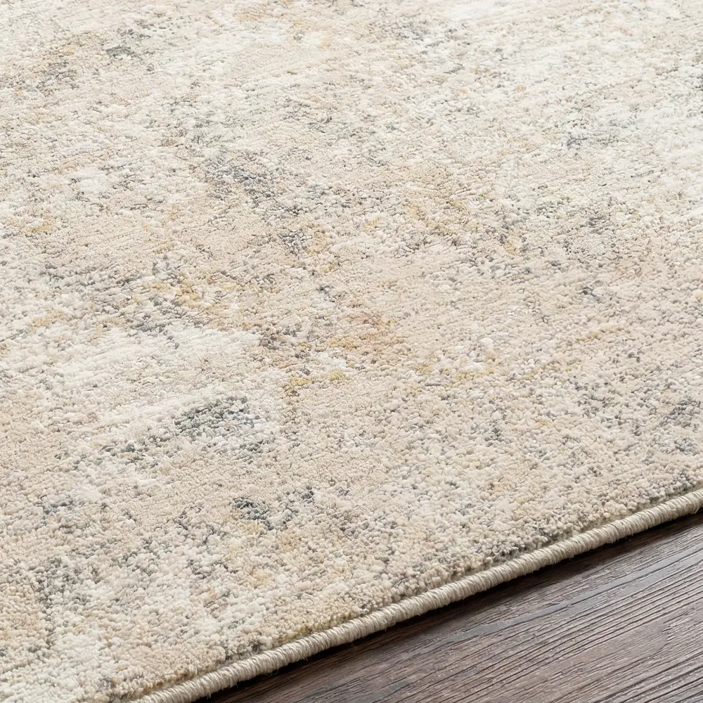 Nathan Abstract Beige Grey Brown Modern Marble Fringe Living Dining Bedroom Rug NTH2303 - Image 4