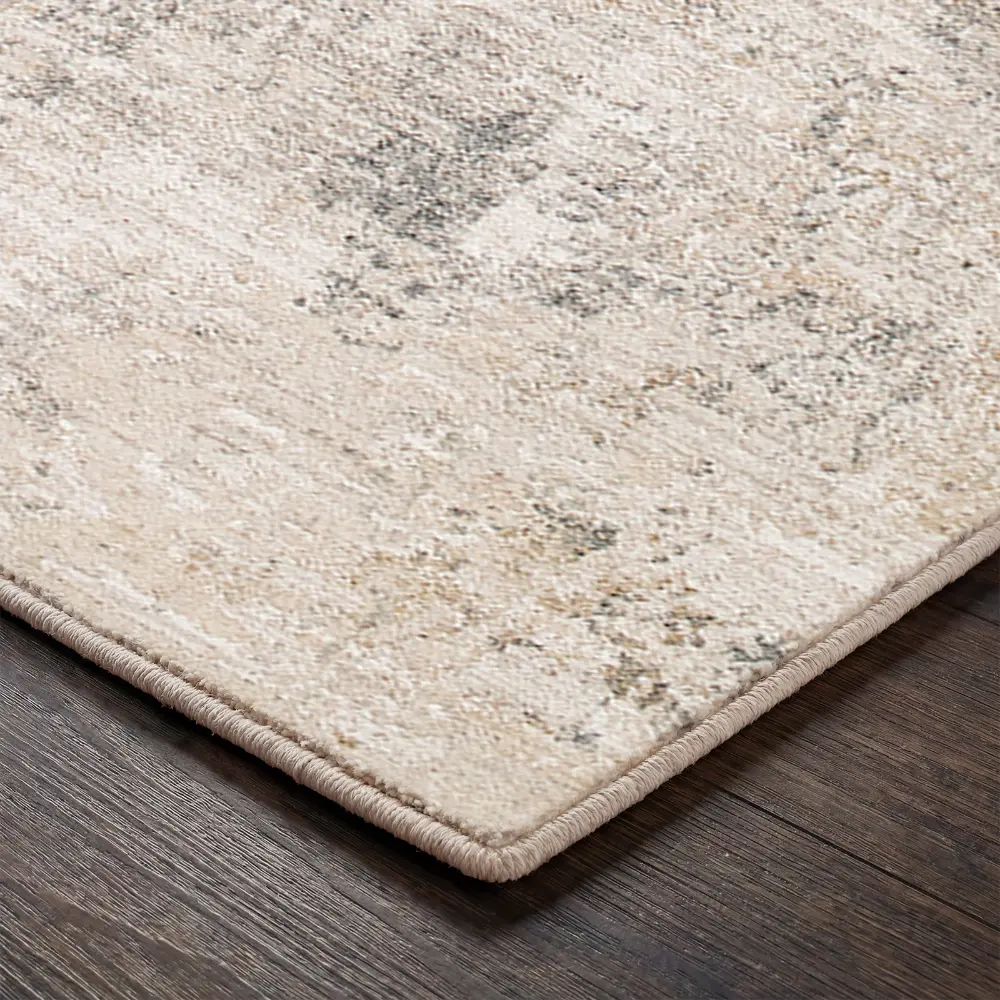 Nathan Abstract Beige Grey Brown Modern Marble Fringe Living Dining Bedroom Rug NTH2303 - Image 5