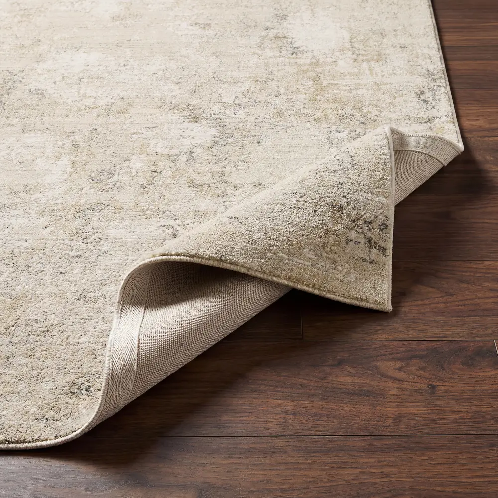 Nathan Abstract Beige Grey Brown Modern Marble Fringe Living Dining Bedroom Rug NTH2303 - Image 6
