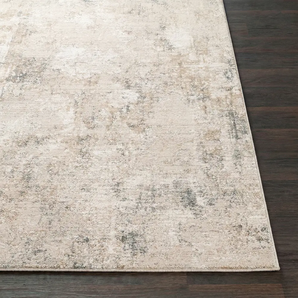 Nathan Abstract Beige Grey Brown Modern Marble Fringe Living Dining Bedroom Rug NTH2303 - Image 7