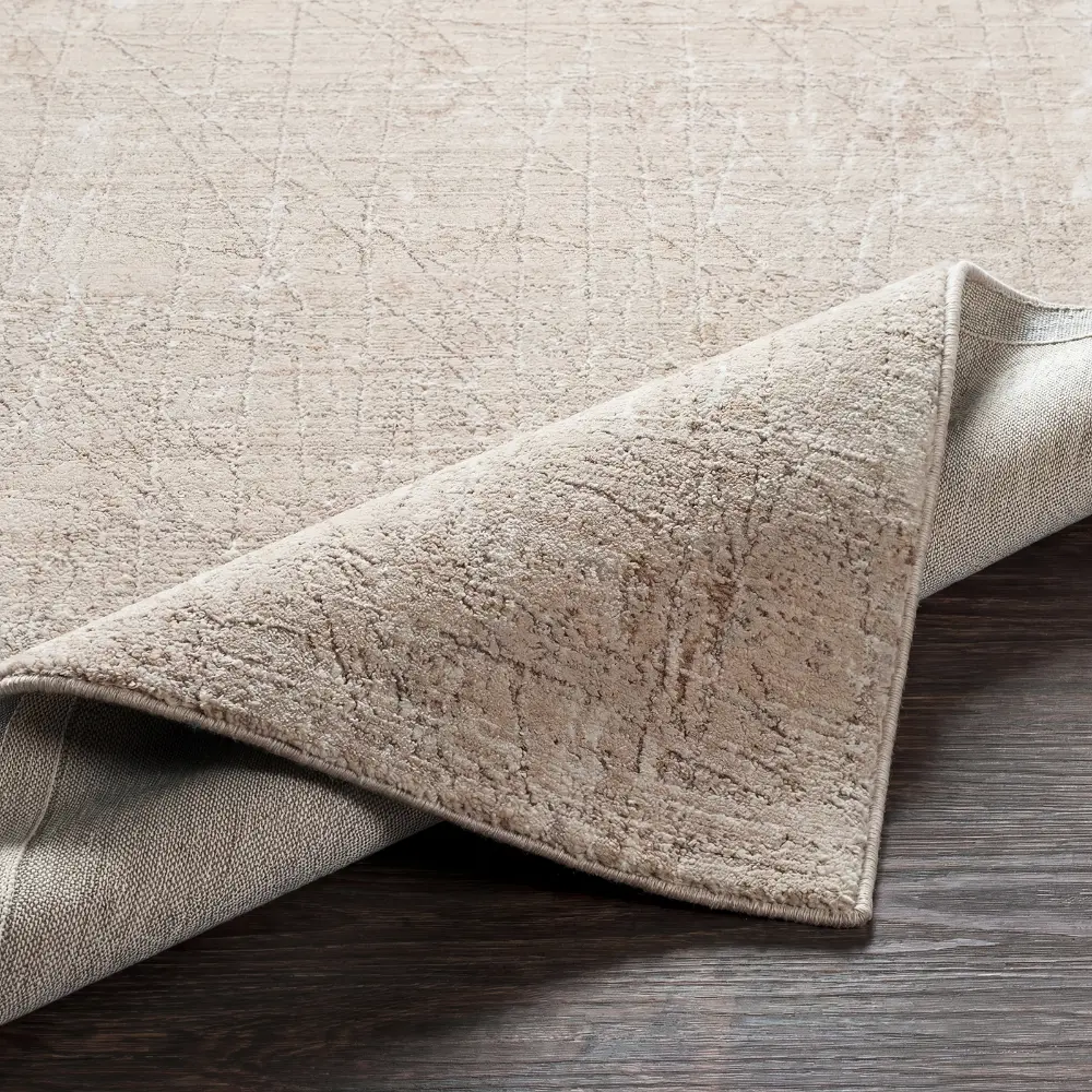 Nathan Modern Grey Beige Brown Graphic Fringe Living Dining Bedroom Rug NTH2300 - Image 3
