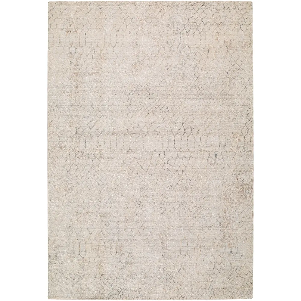 Nathan Modern Grey Beige Brown Graphic Fringe Living Dining Bedroom Rug NTH2301 - Image 5