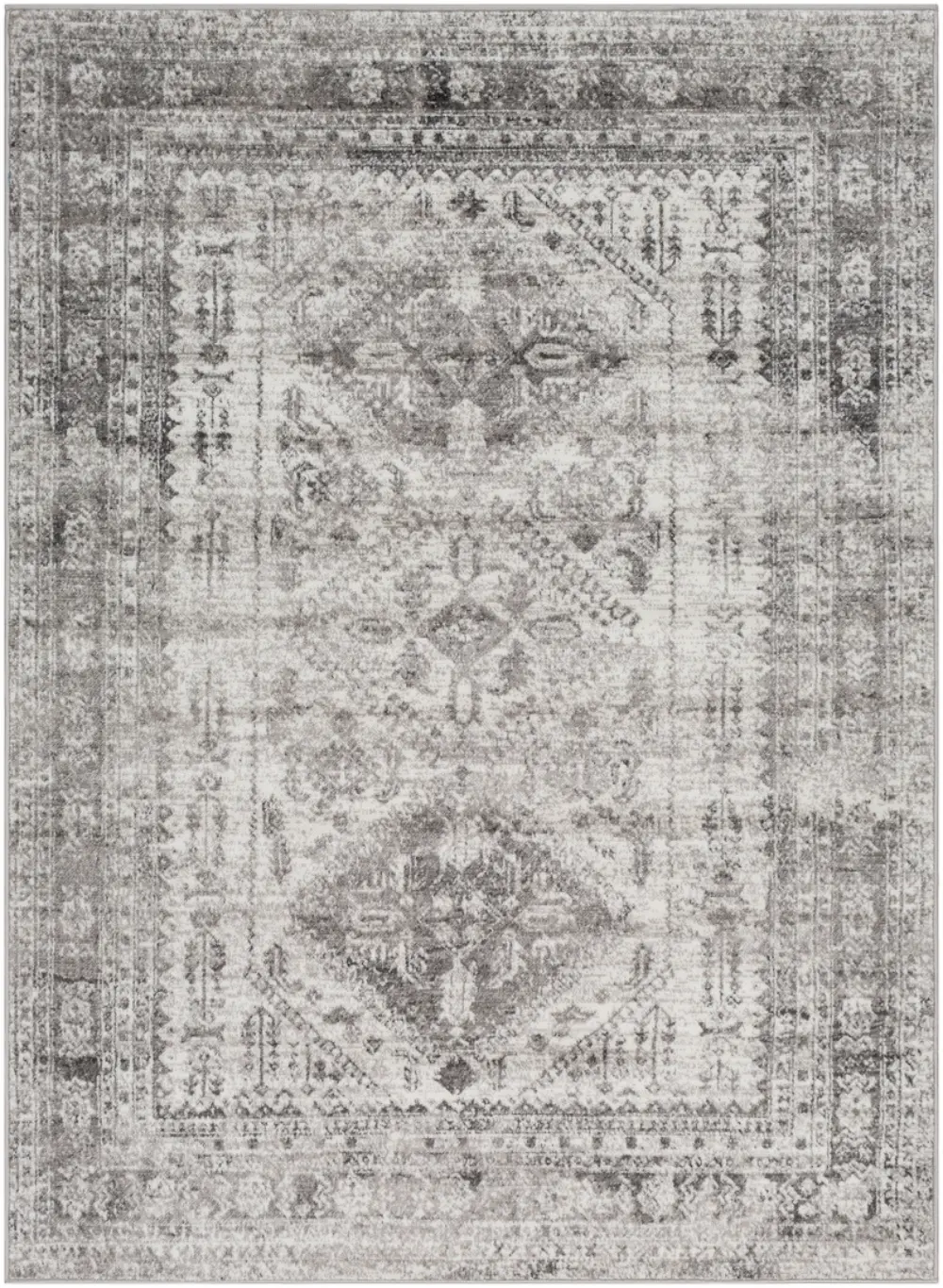 Neelam Vintage Oriental Boho Light Grey/White/Charcoal Rug - Image 10