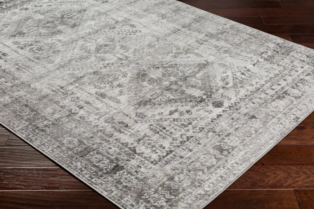 Neelam Vintage Oriental Boho Light Grey/White/Charcoal Rug - Image 11