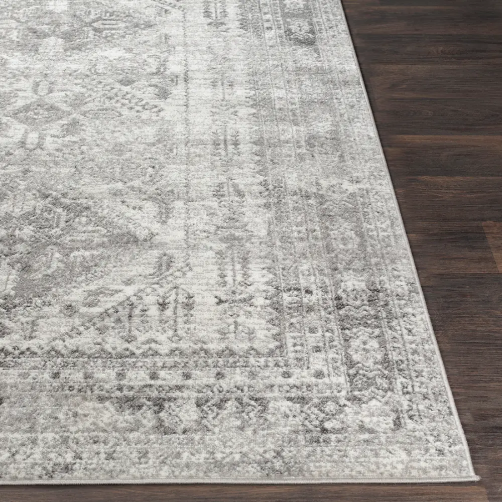 Neelam Vintage Oriental Boho Light Grey/White/Charcoal Rug - Image 13