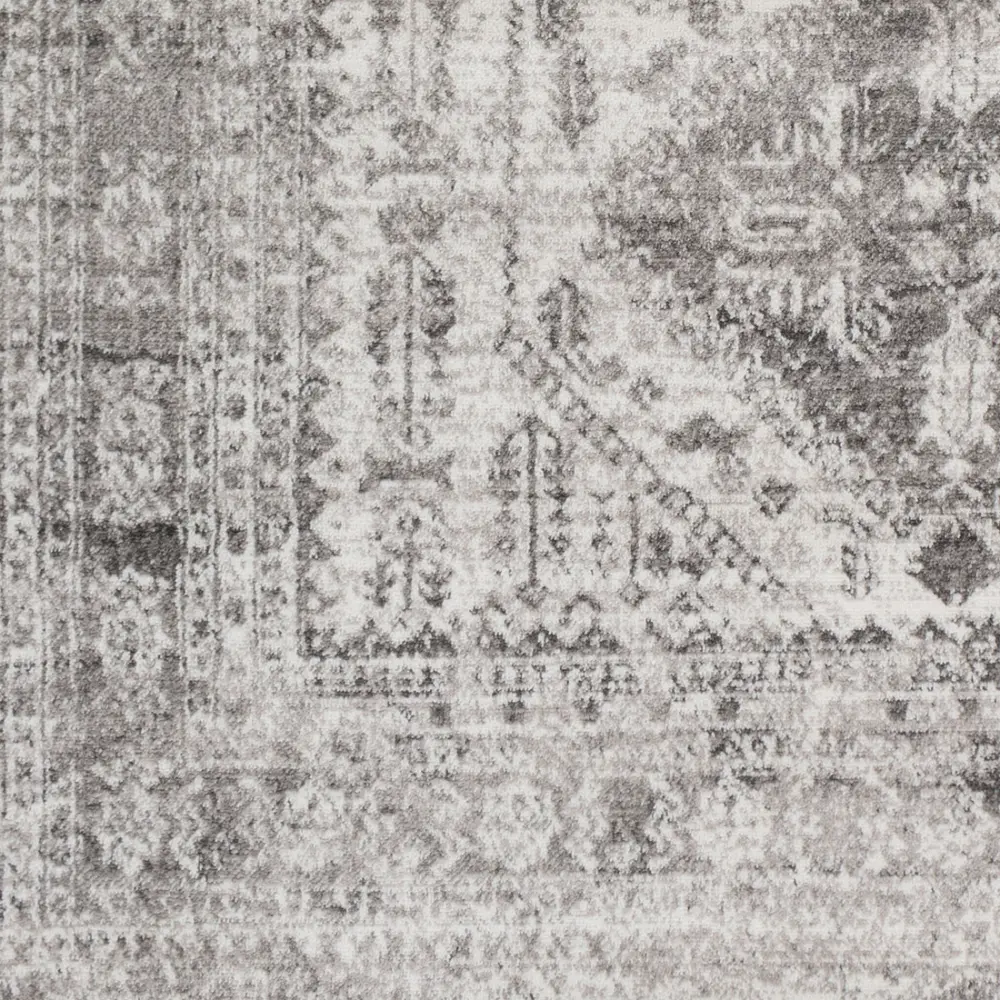 Neelam Vintage Oriental Boho Light Grey/White/Charcoal Rug - Image 8
