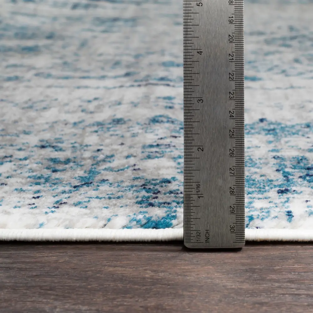 Neelam Vintage Oriental Boho Sky Blue/Light Grey/White/Navy Rug - Image 12