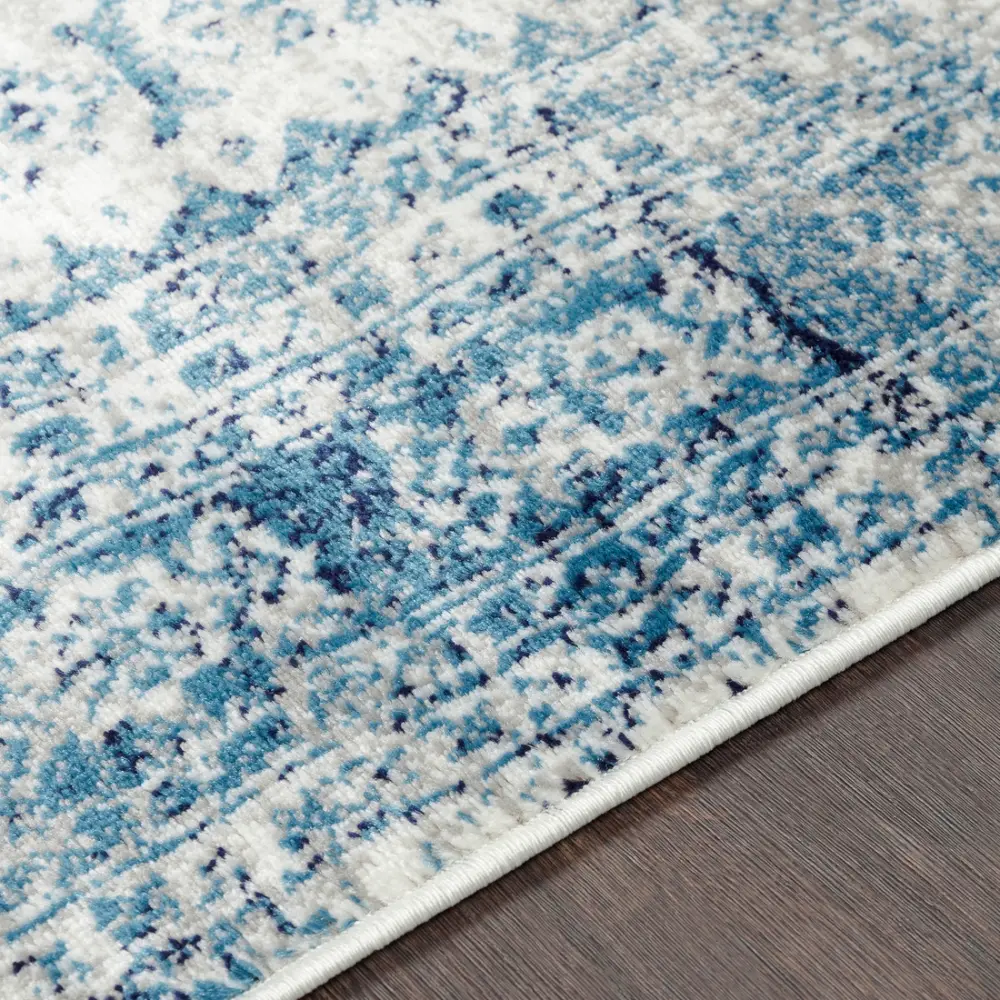 Neelam Vintage Oriental Boho Sky Blue/Light Grey/White/Navy Rug - Image 7