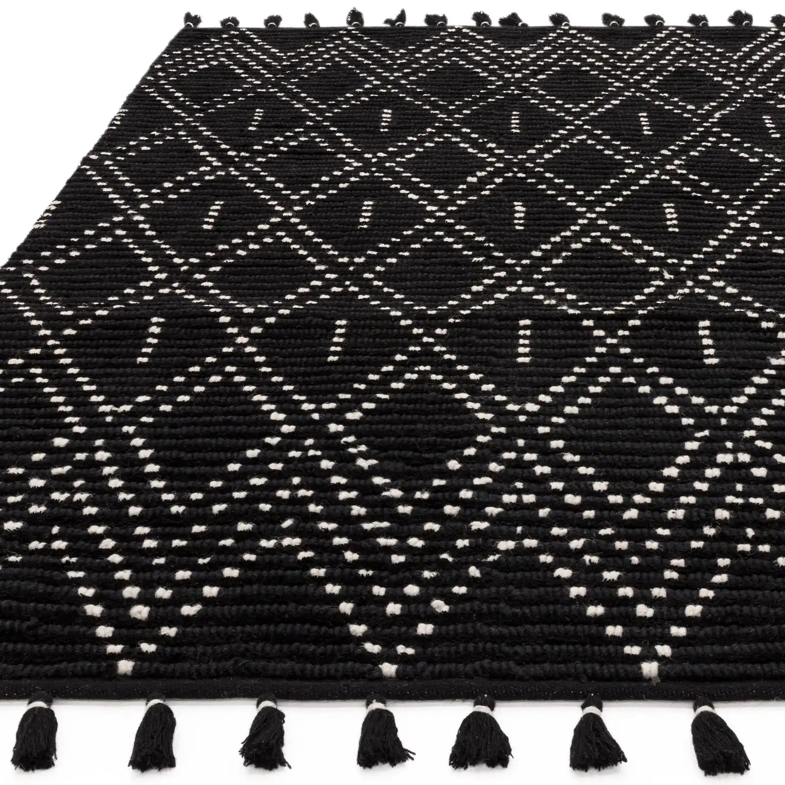 Nepal Black Cream Diamond Rug