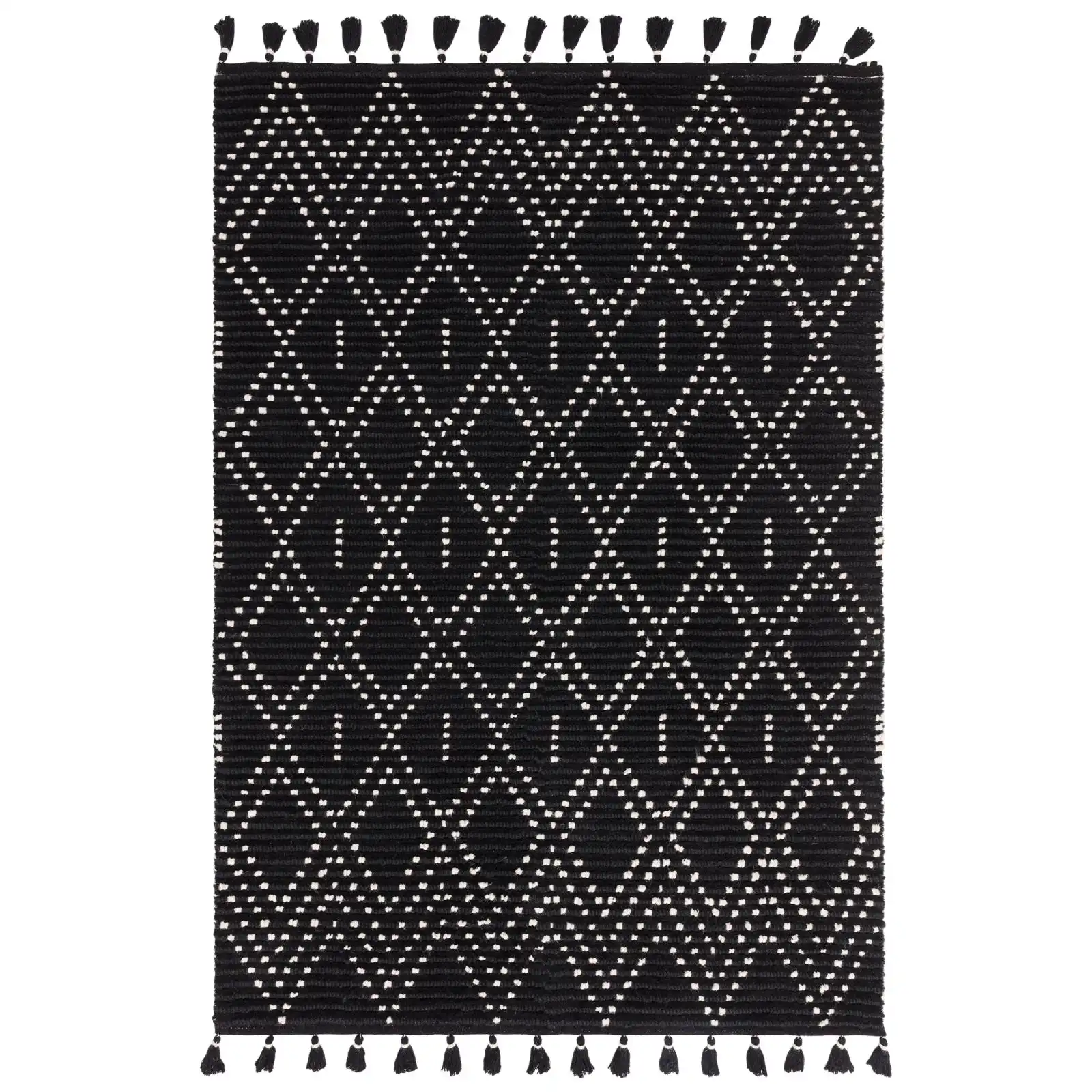 Nepal Black Cream Diamond Rug - Image 2