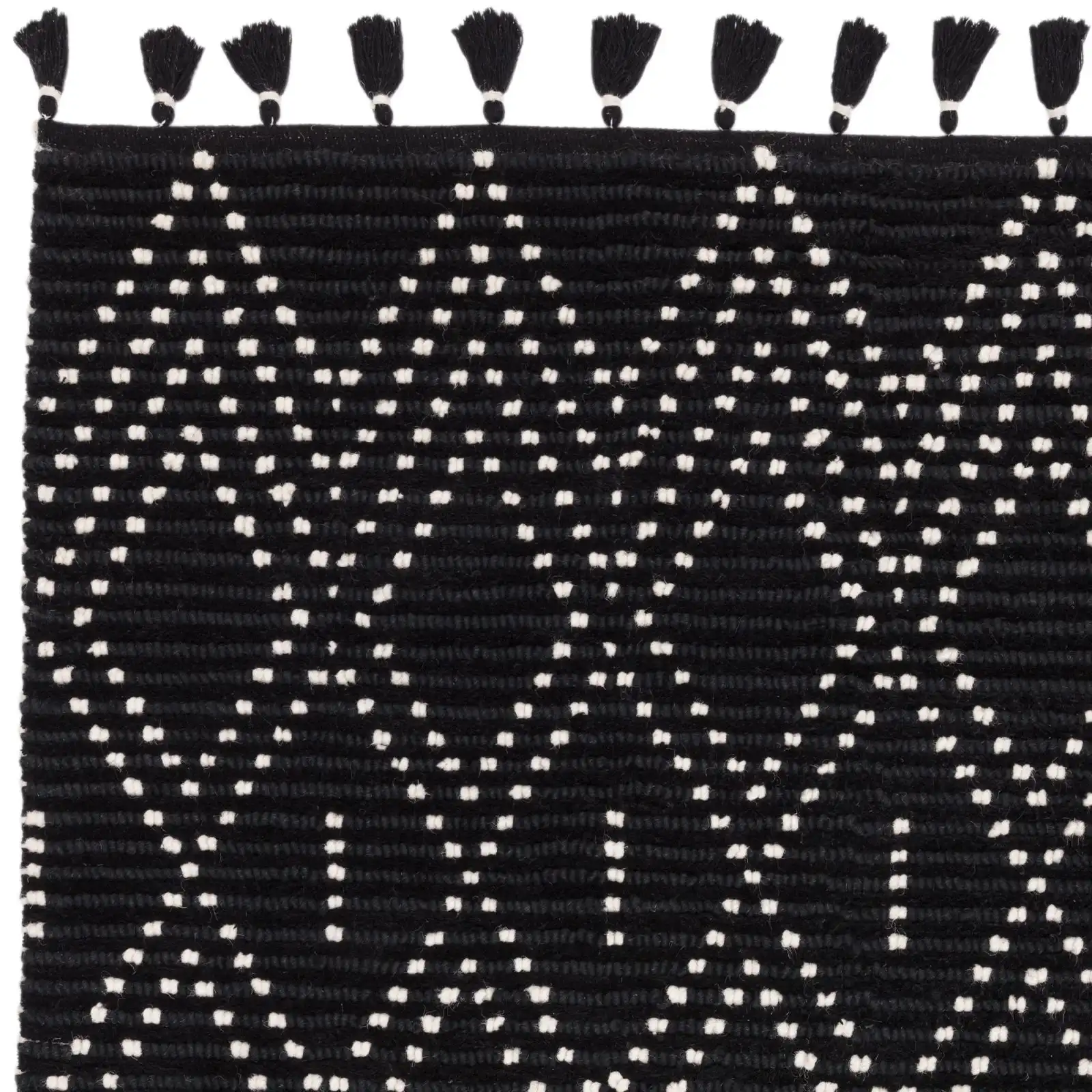 Nepal Black Cream Diamond Rug - Image 4
