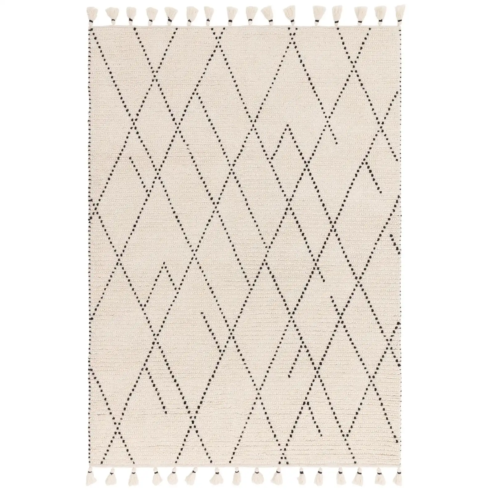 Nepal Cream Black Linear Rug - Image 2