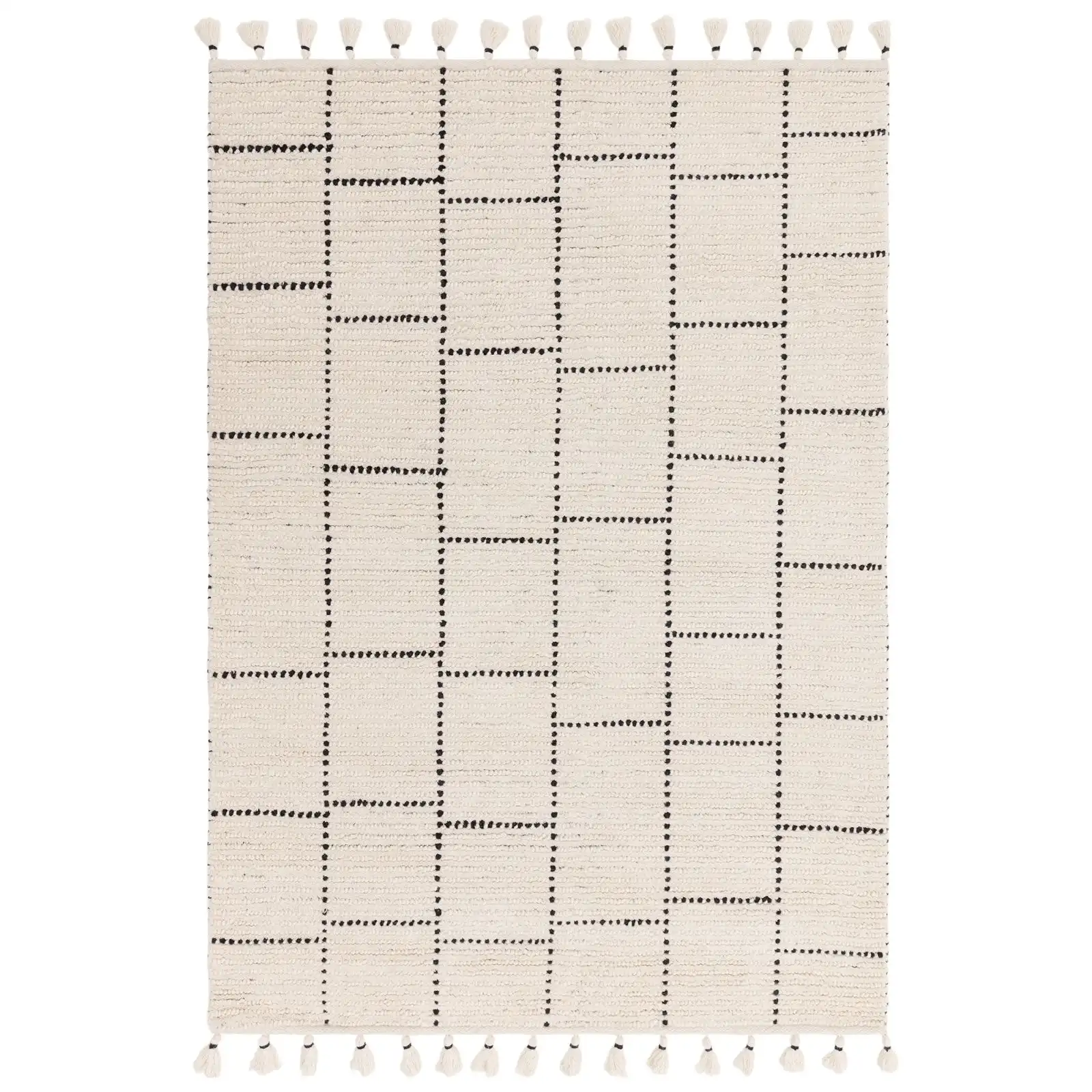 Nepal Cream Black Tile Rug - Image 2