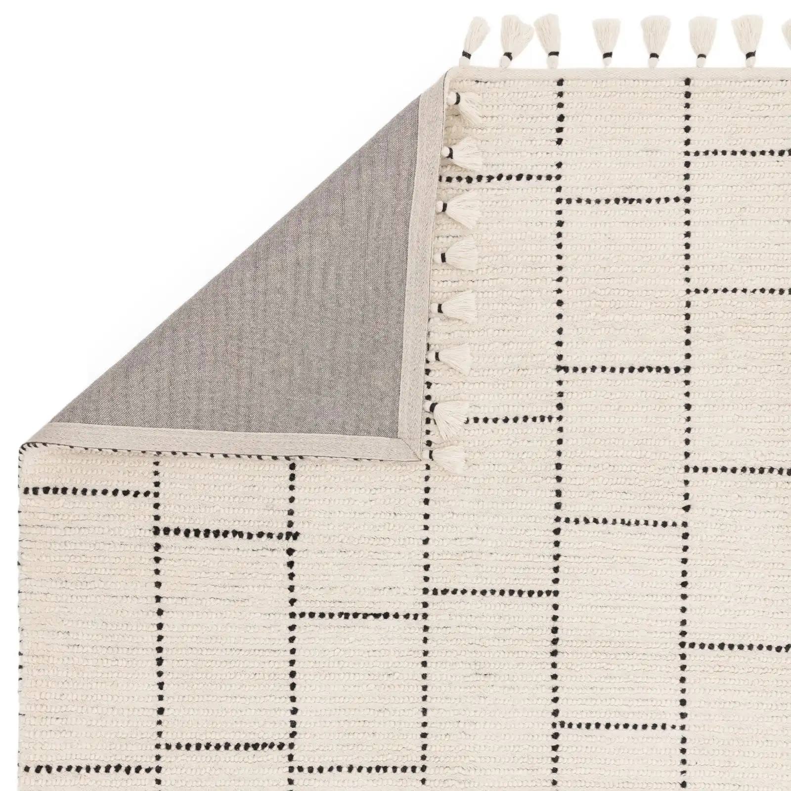 Nepal Cream Black Tile Rug - Image 5
