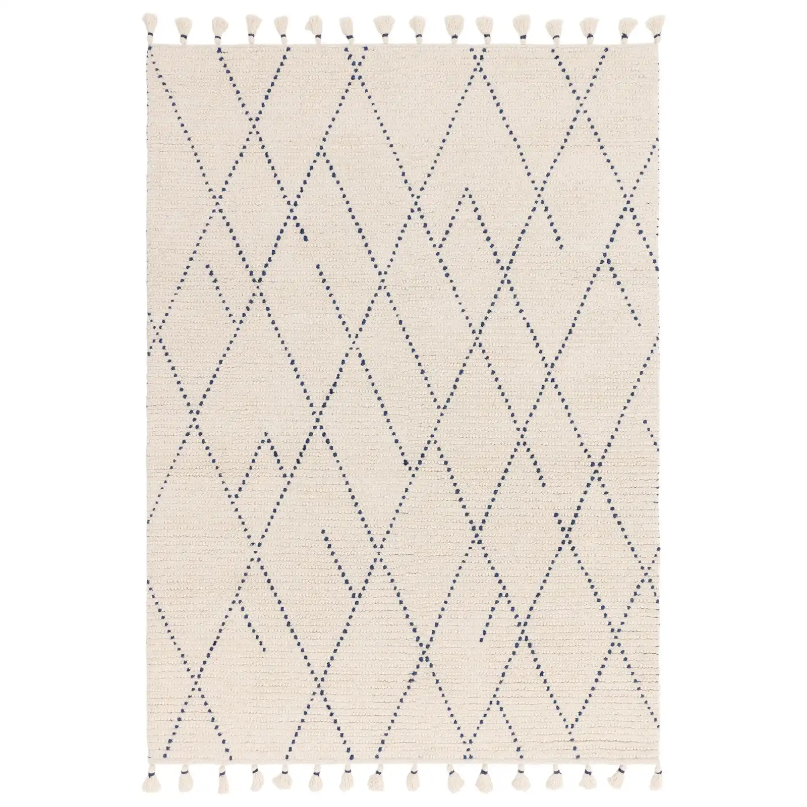 Nepal Cream Blue Linear Rug - Image 2
