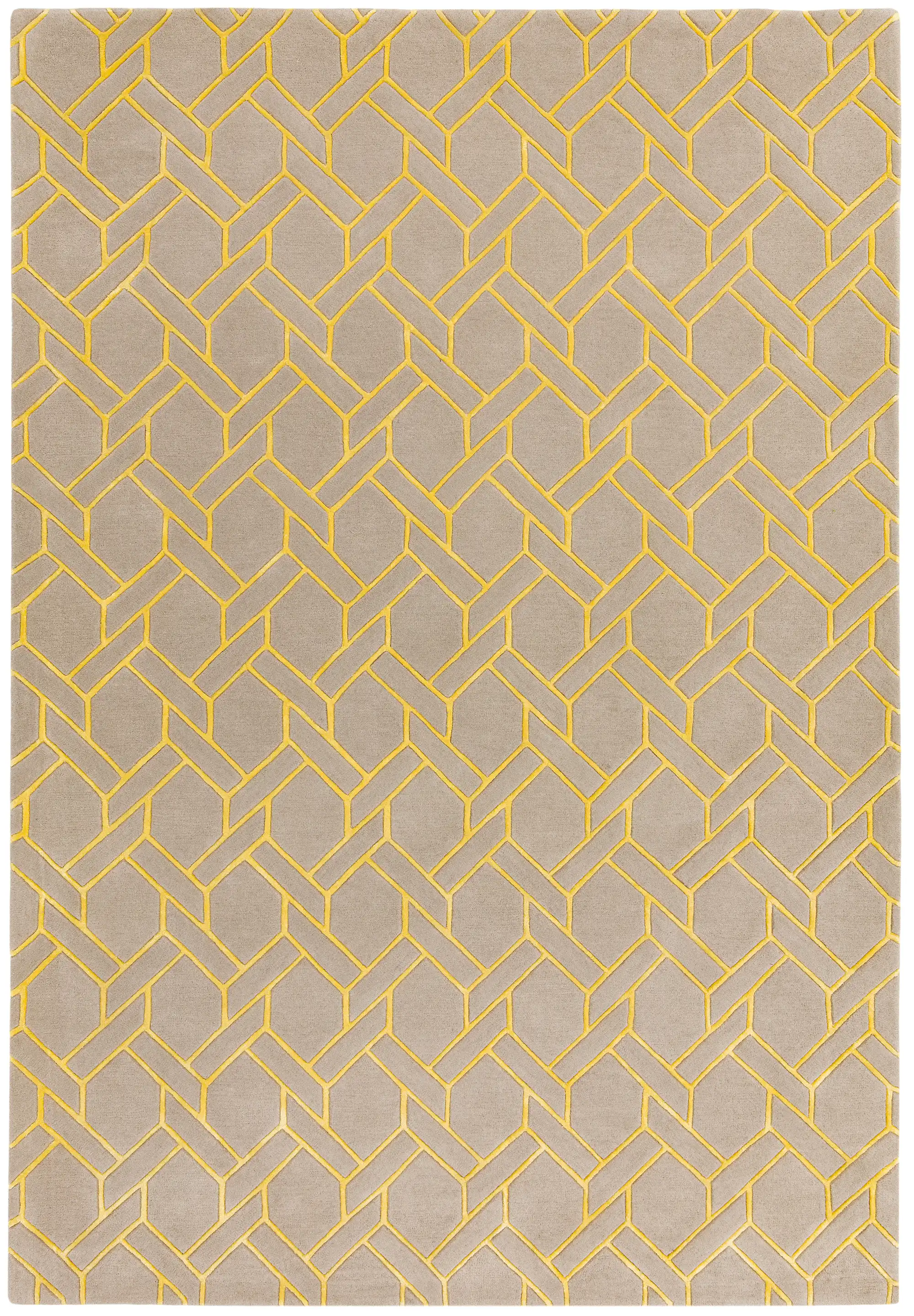 Nexus Fine Lines Silver Yellow Rug