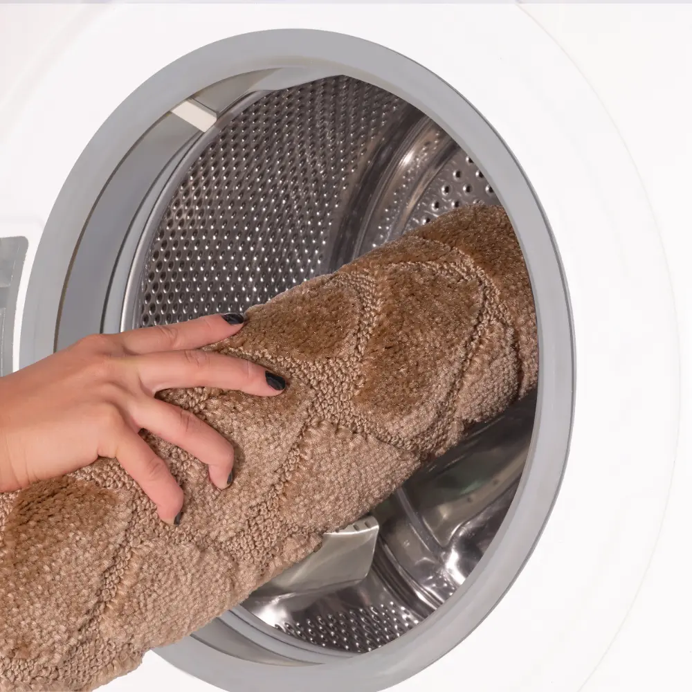 Nilah 2-Piece Machine Washable Non-Slip Brown Bathroom Rug Set - Image 5