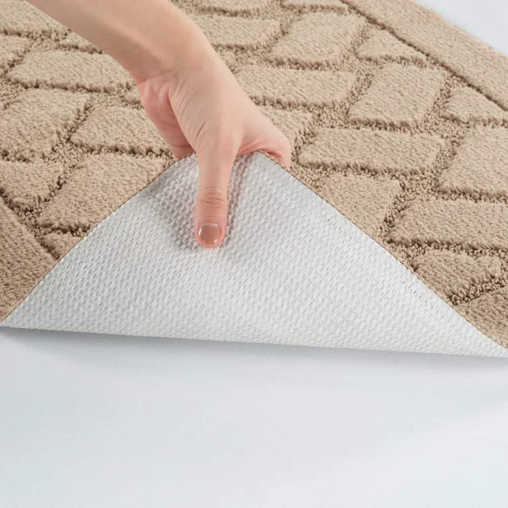Nilah 2-Piece Machine Washable Non-Slip Brown Bathroom Rug Set - Image 8