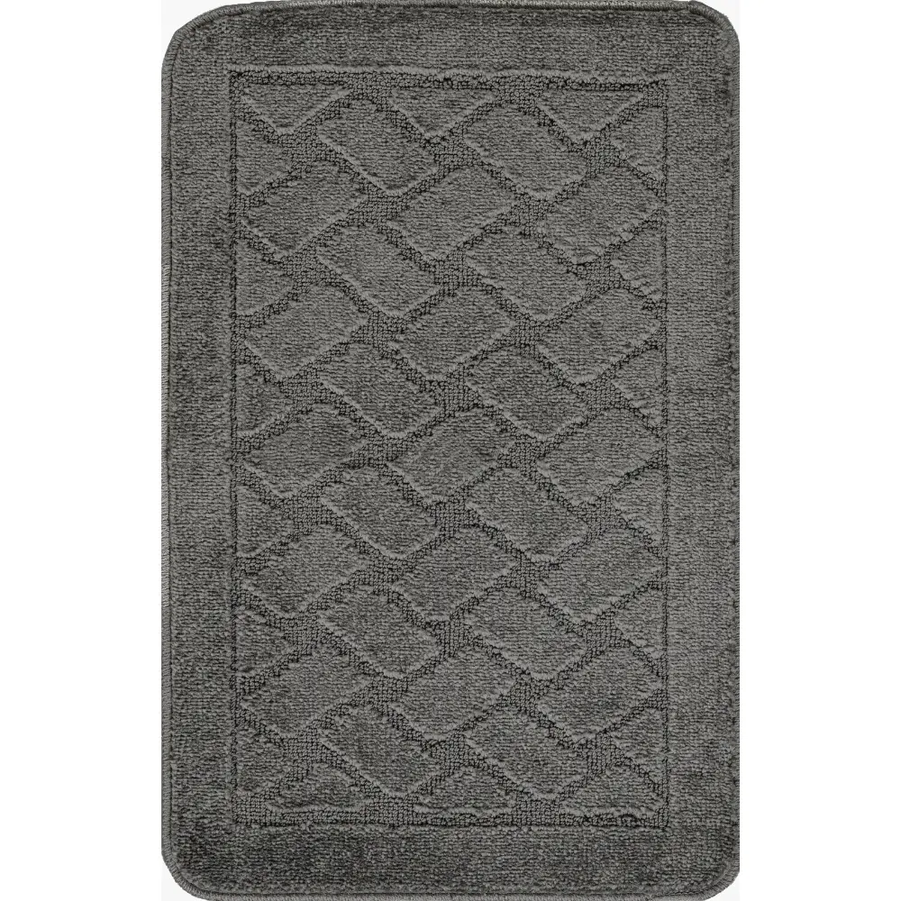 Nilah 2-Piece Machine Washable Non-Slip Dark Grey Bathroom Rug Set - Image 6