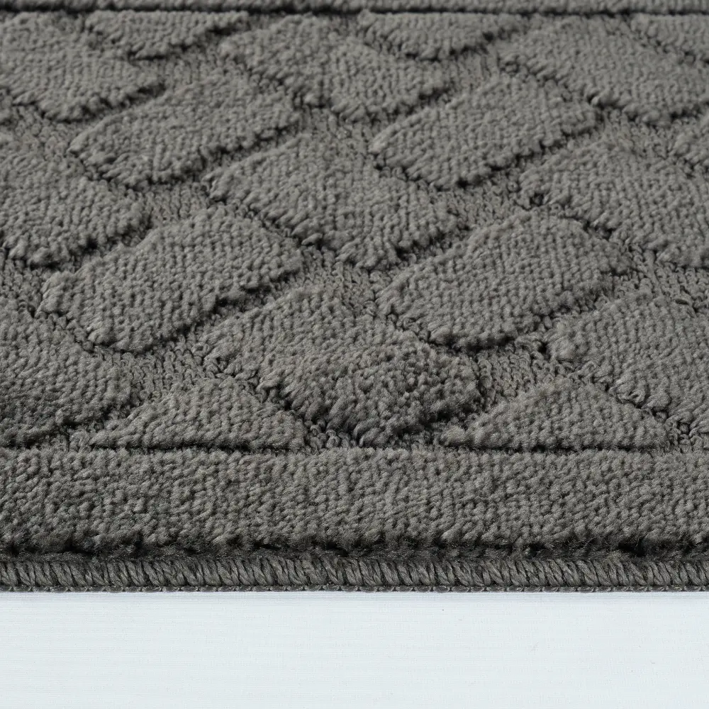Nilah 2-Piece Machine Washable Non-Slip Dark Grey Bathroom Rug Set - Image 9