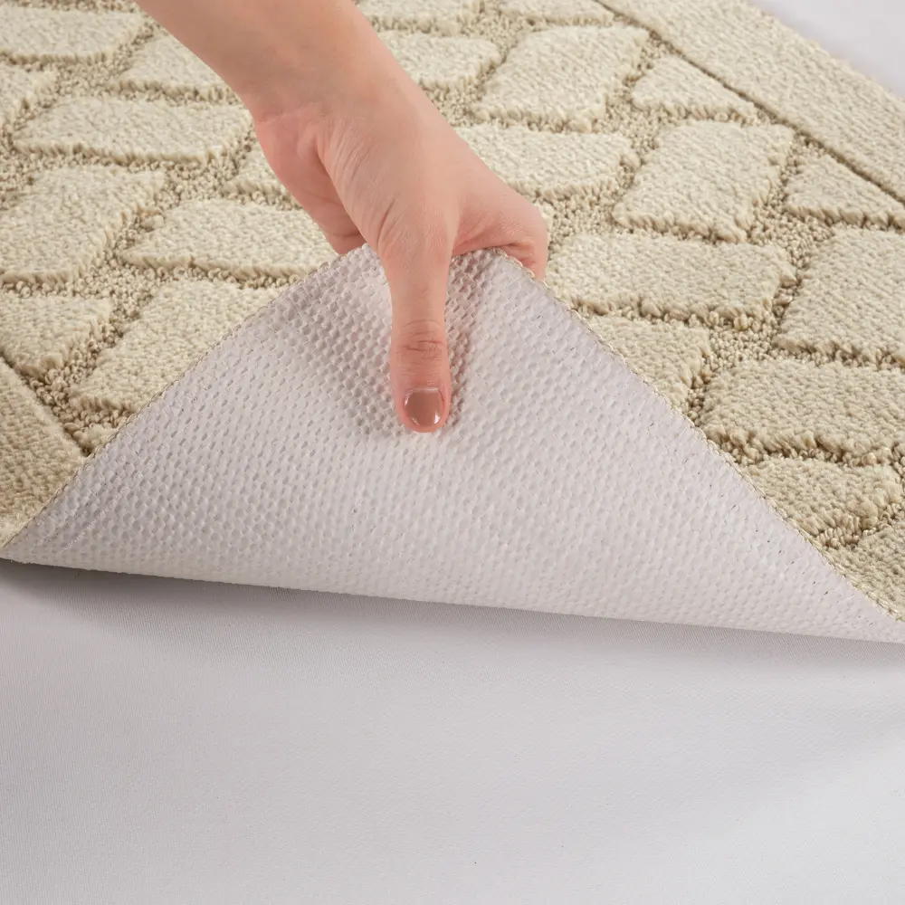 Nilah 2-Piece Machine Washable Non-Slip Light Beige Bathroom Rug Set - Image 6