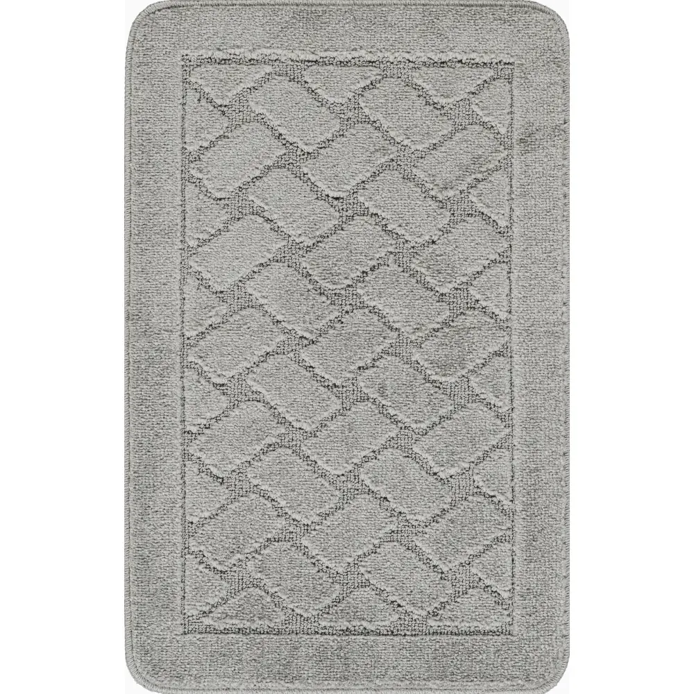 Nilah 2-Piece Machine Washable Non-Slip Light Grey Bathroom Rug Set - Image 6