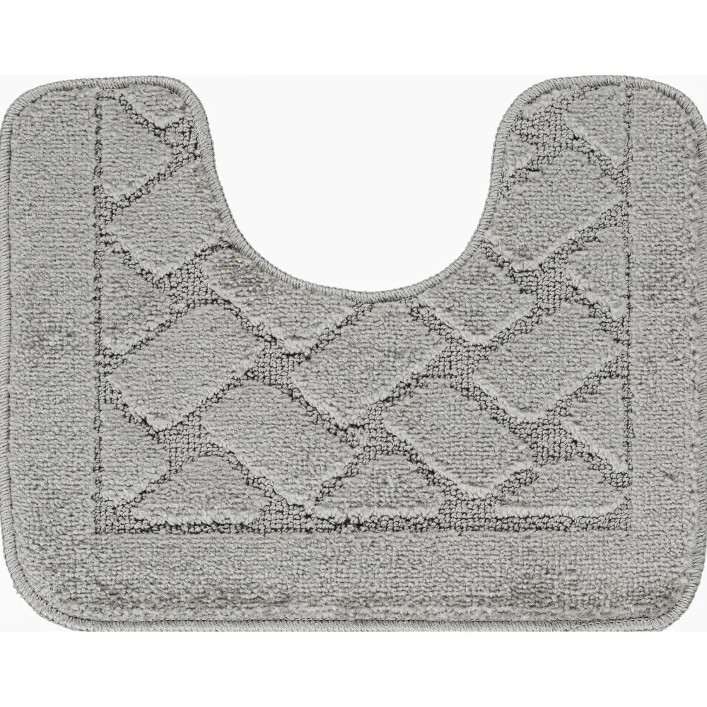 Nilah 2-Piece Machine Washable Non-Slip Light Grey Bathroom Rug Set - Image 7