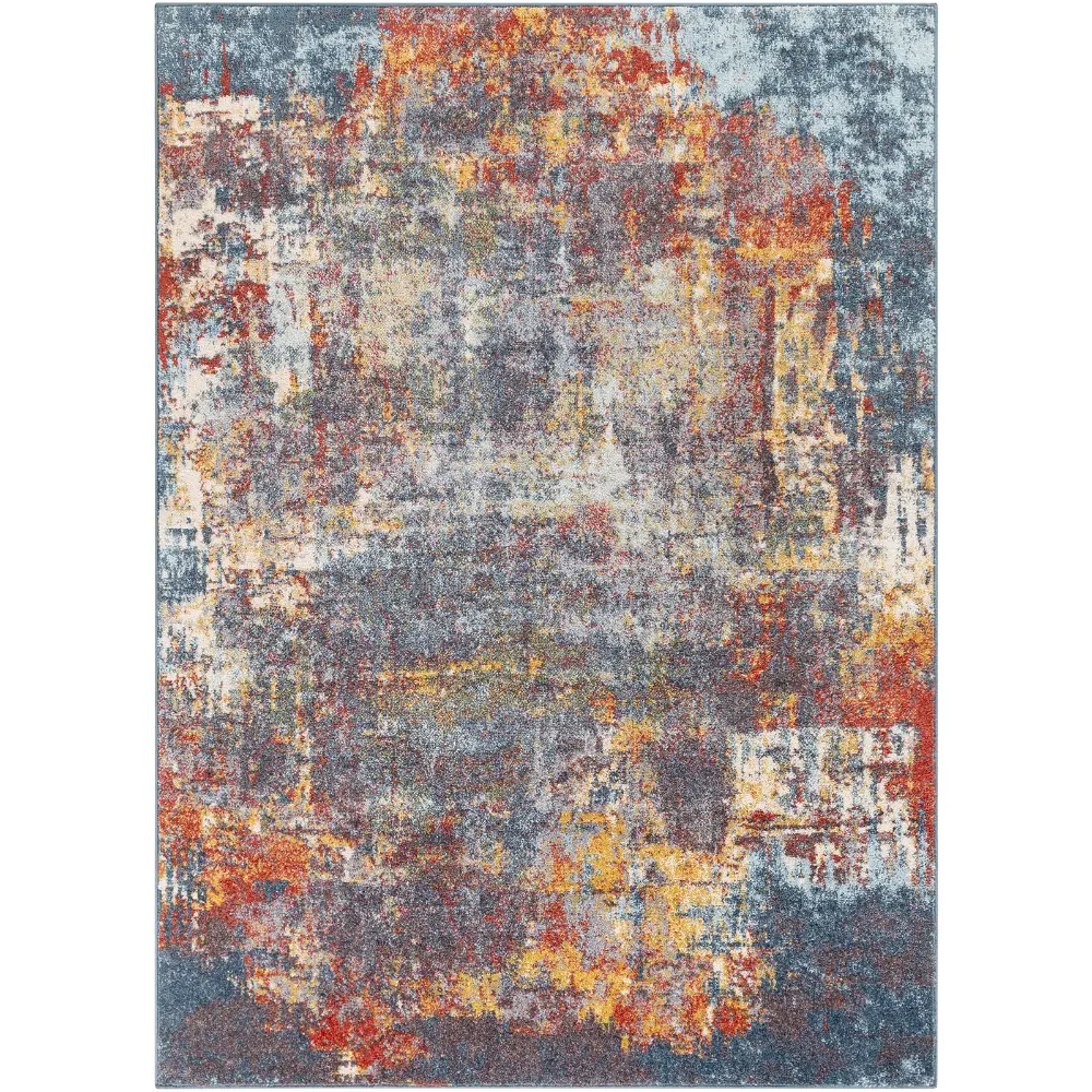 Noa Abstract Modern Marble Burnt Orange Rug - Image 2