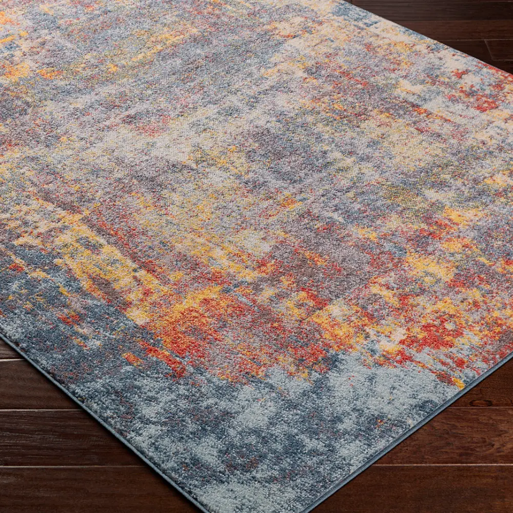 Noa Abstract Modern Marble Burnt Orange Rug - Image 3