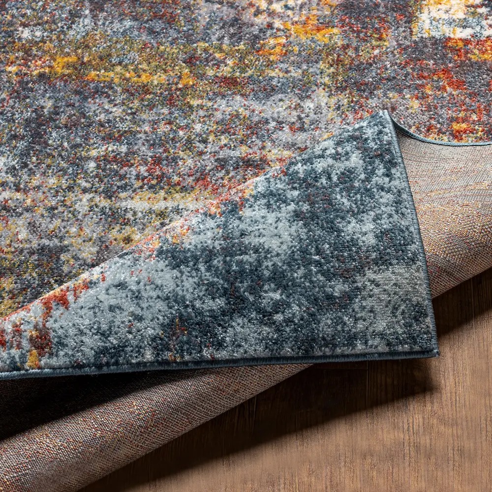 Noa Abstract Modern Marble Burnt Orange Rug - Image 4