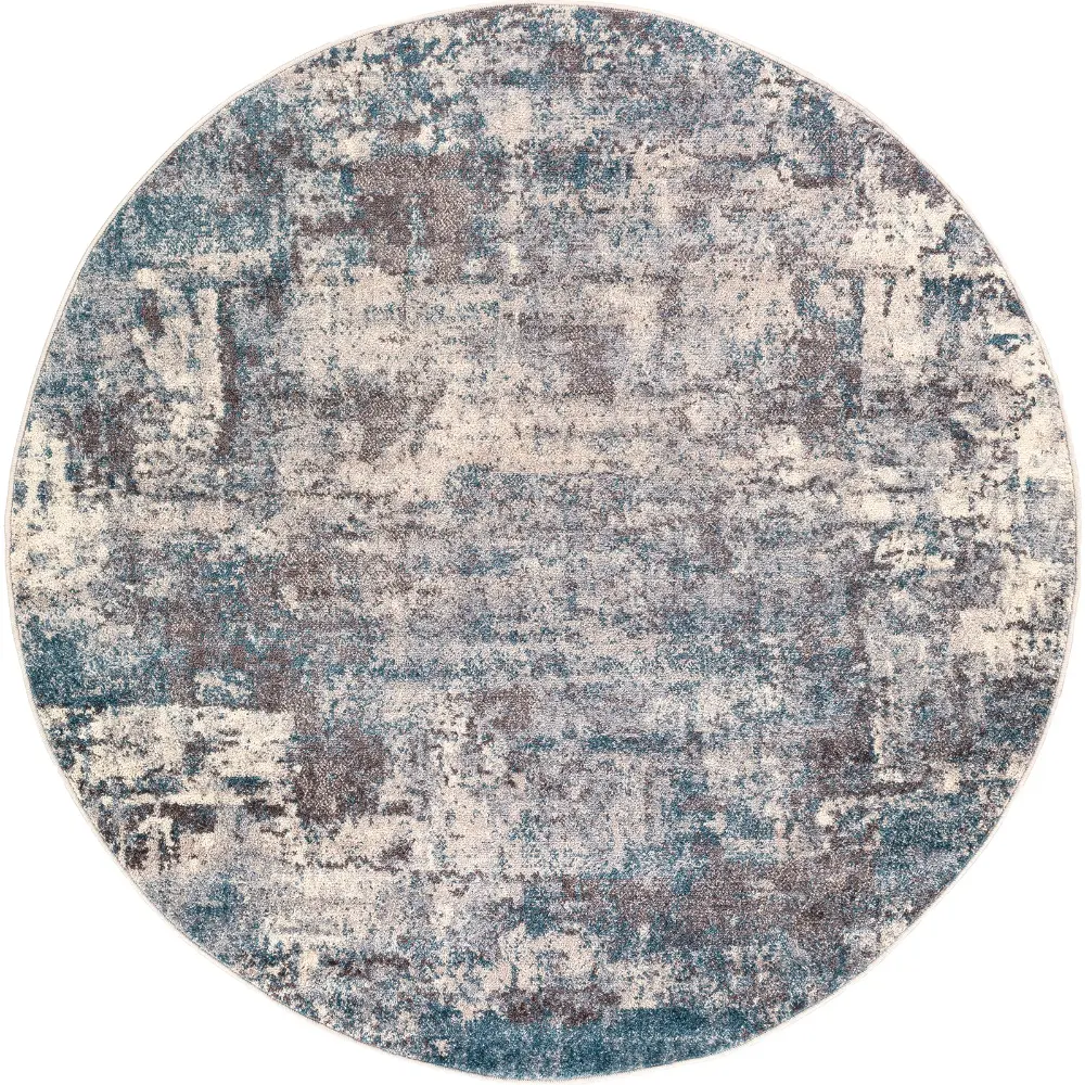 Noa Abstract Modern Marble Teal Rug - Image 10