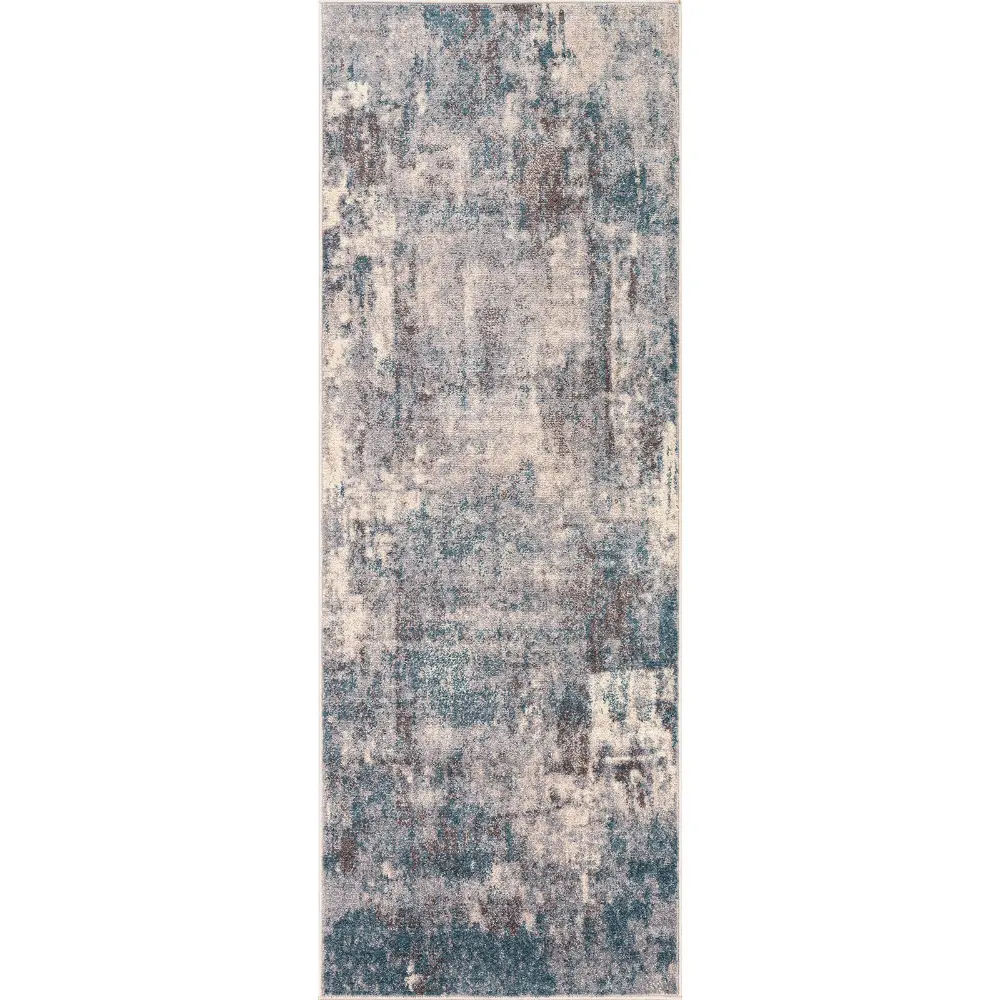 Noa Abstract Modern Marble Teal Rug - Image 3