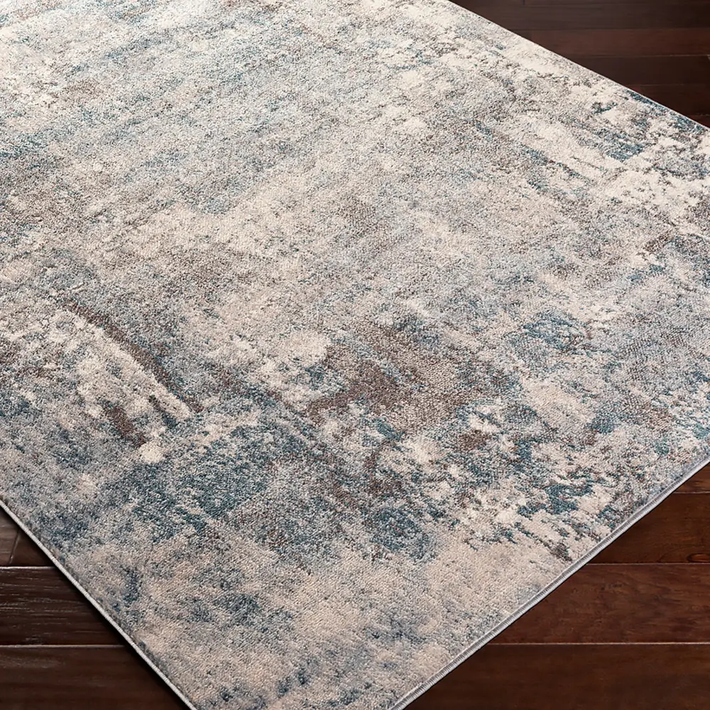 Noa Abstract Modern Marble Teal Rug - Image 5
