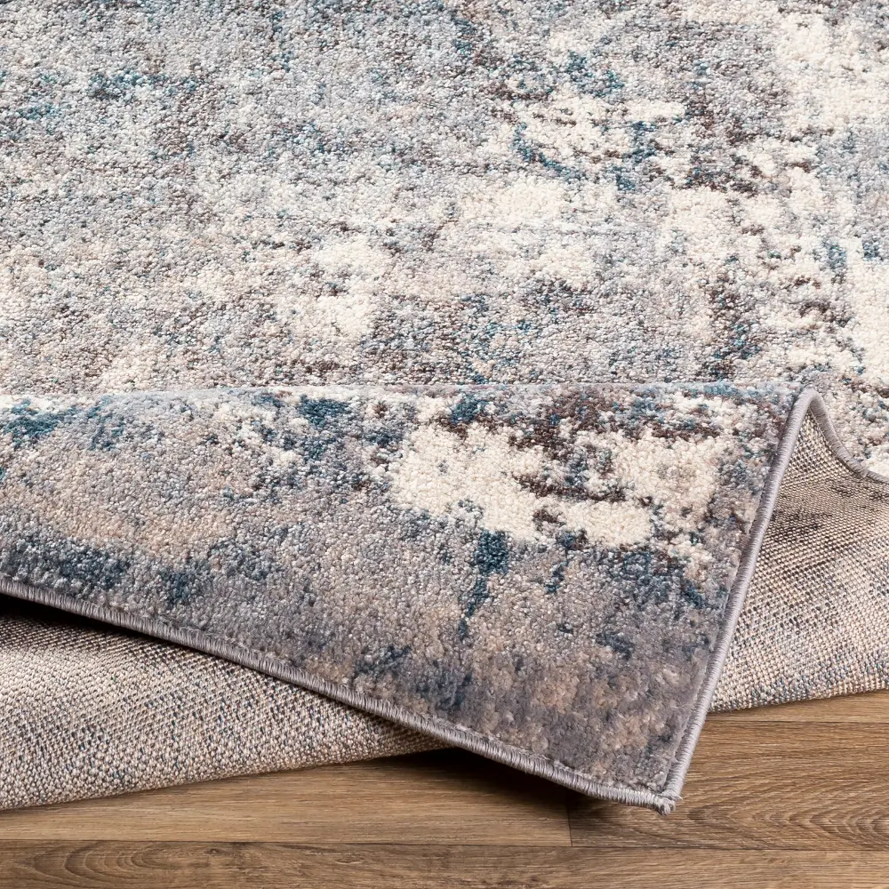 Noa Abstract Modern Marble Teal Rug - Image 7