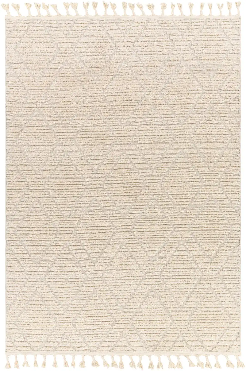 Jasmine Berber Geometric High Pile Beige Rug - Image 2