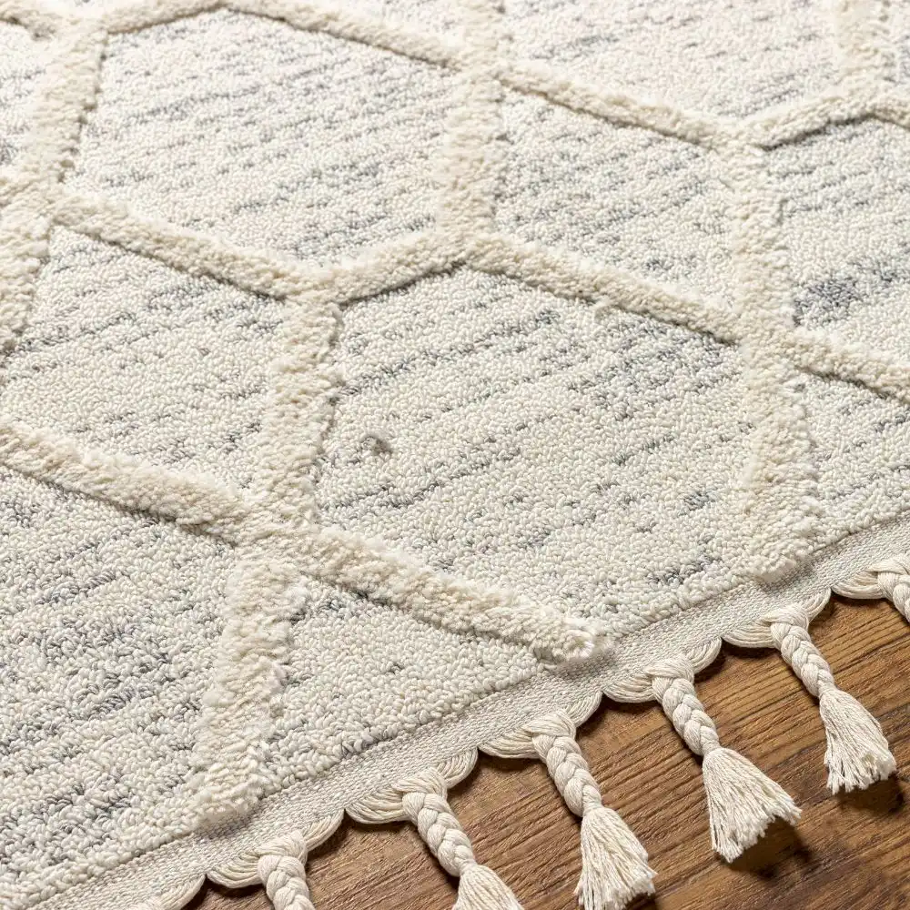 Norah Scandi Geometric High Pile Ivory/Grey Rug - Image 2