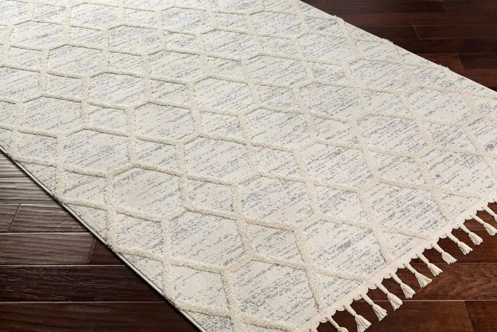 Norah Scandi Geometric High Pile Ivory/Grey Rug - Image 3