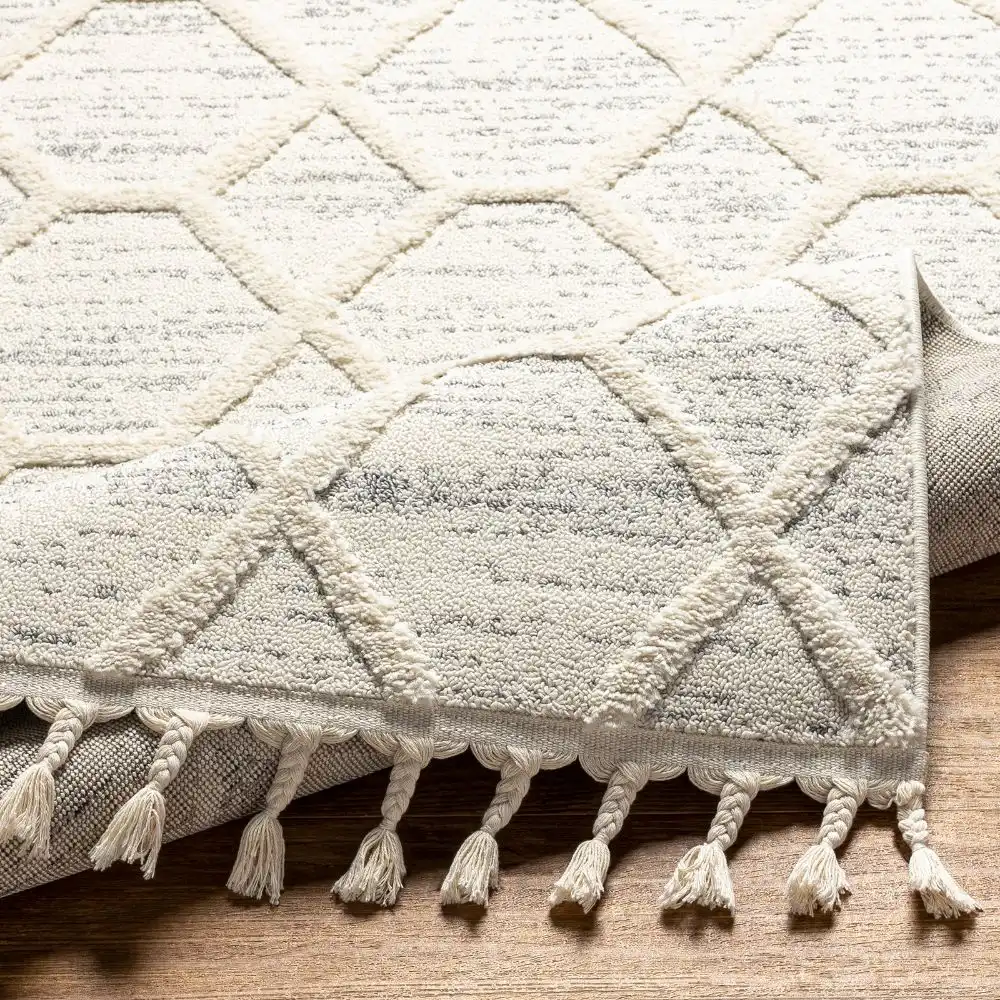 Norah Scandi Geometric High Pile Ivory/Grey Rug - Image 4