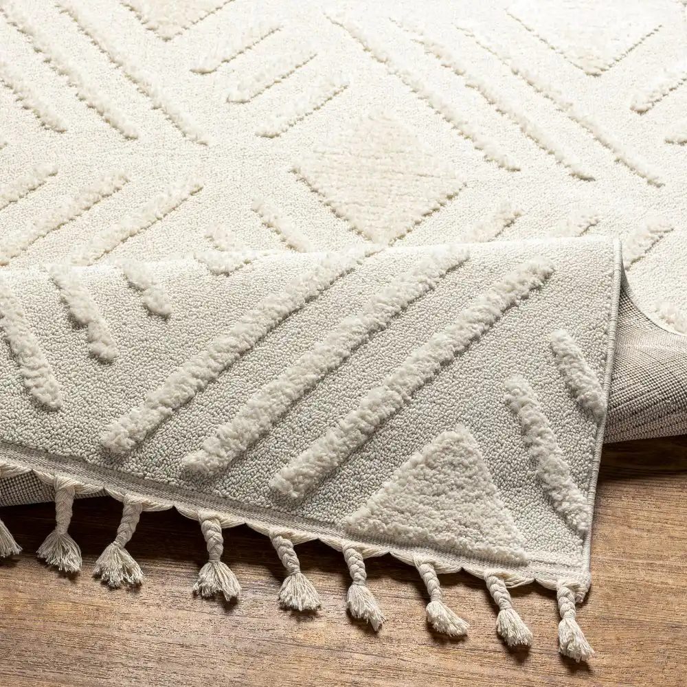 Selene Berber Geometric High Pile Ivory Rug - Image 4